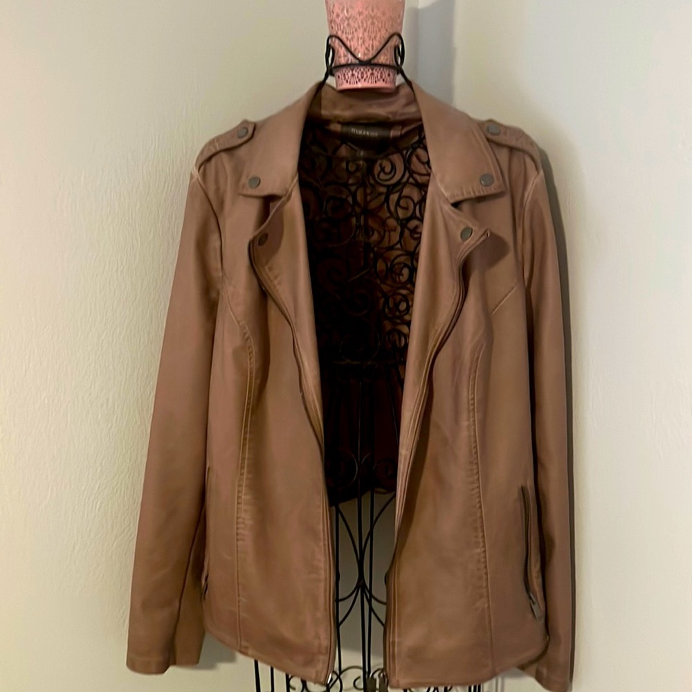 Maurice plus sized faux leather jacket